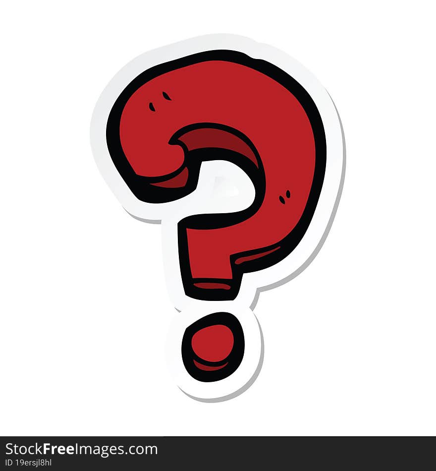 sticker of a cartoon question mark