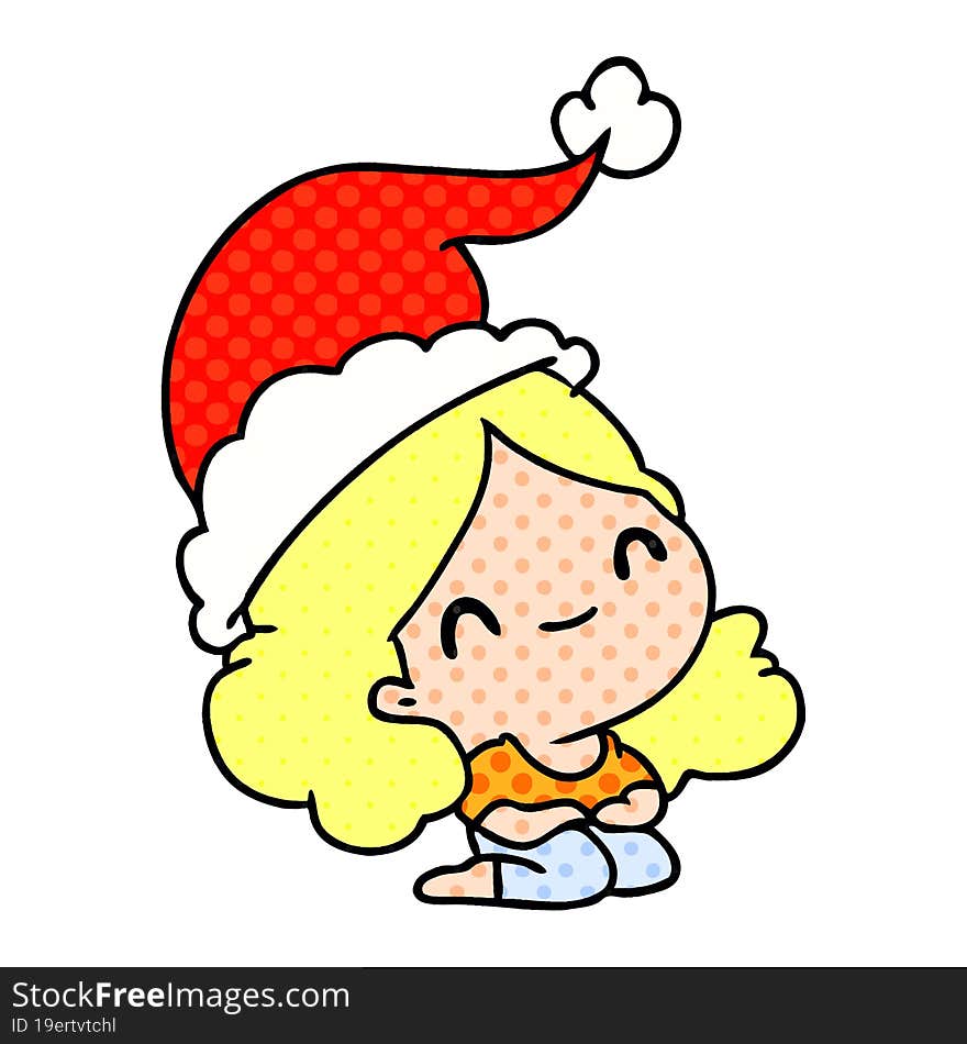 Christmas Cartoon Of Kawaii Girl