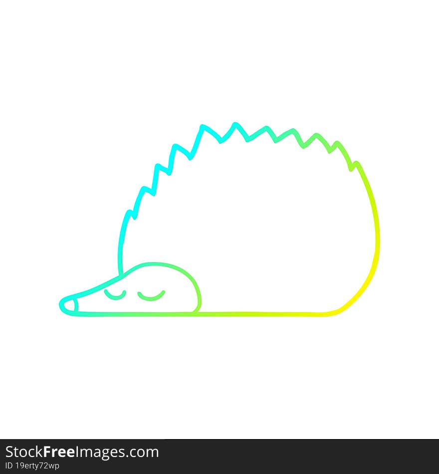 cold gradient line drawing cartoon hedgehog