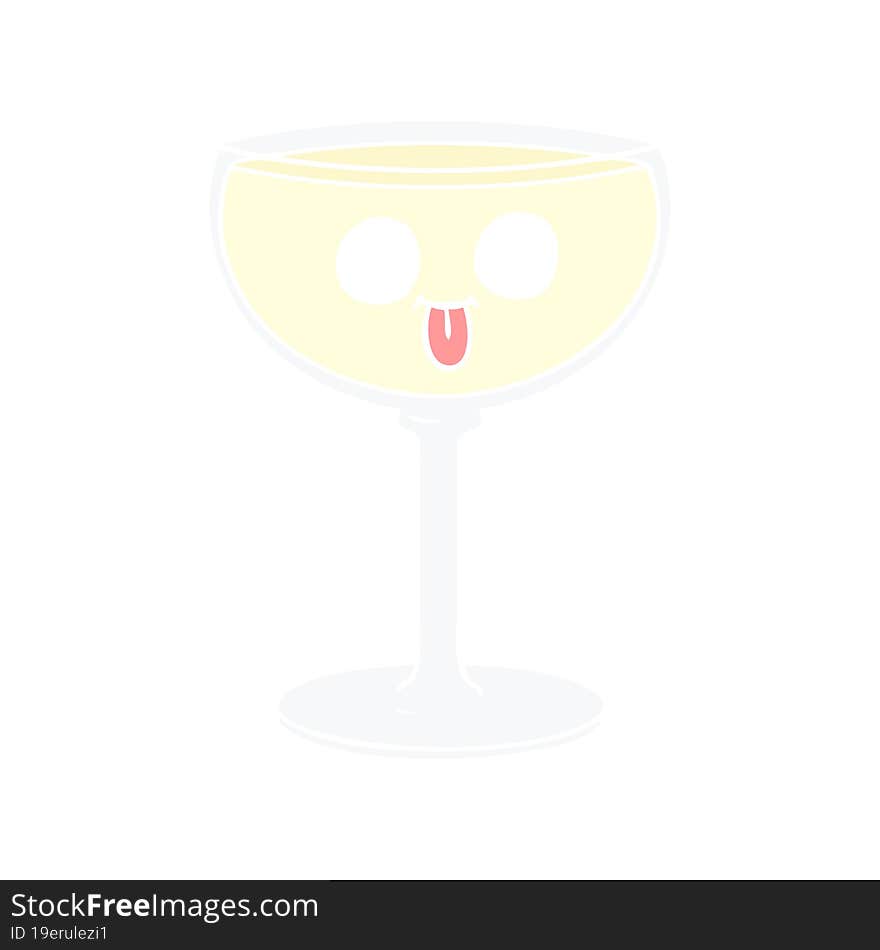 Flat Color Style Cartoon Glass Of Wine