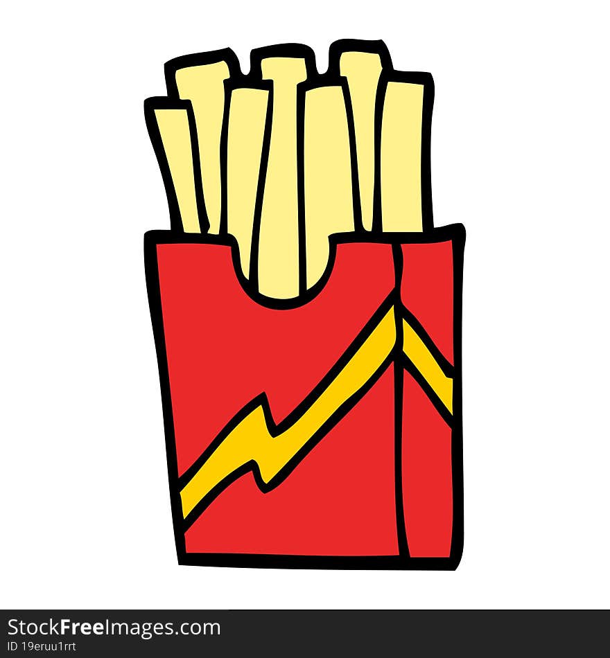 cartoon doodle fast food fries