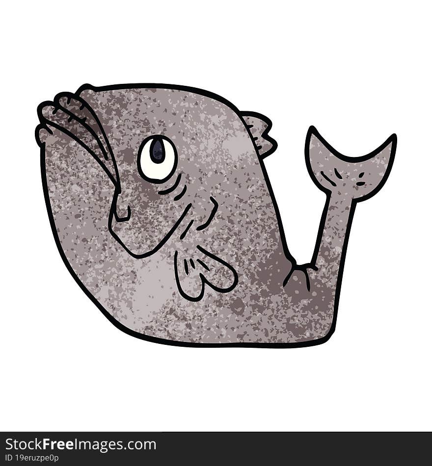 funny cartoon doodle fish