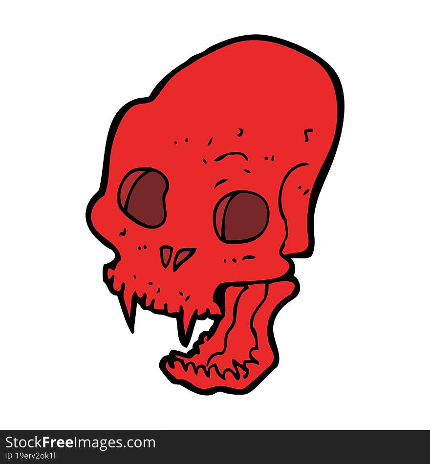 cartoon spooky vampire skull