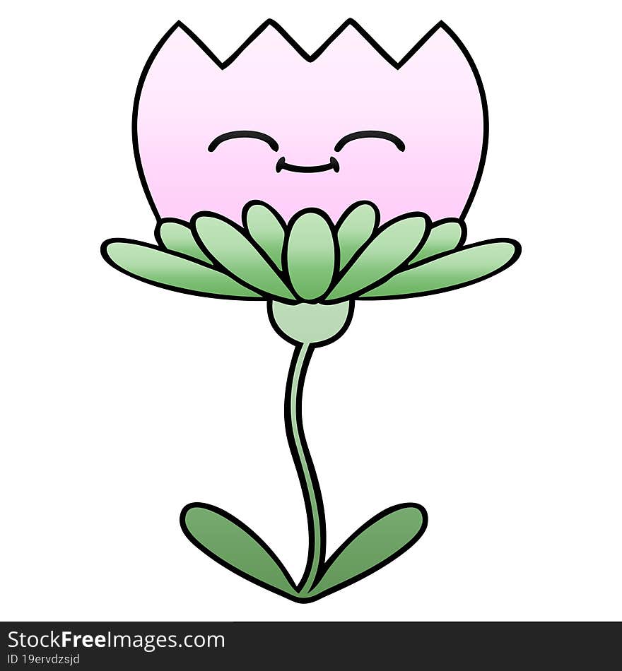 gradient shaded cartoon of a flower