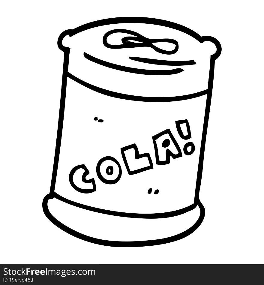 line drawing cartoon fizzy drinks can