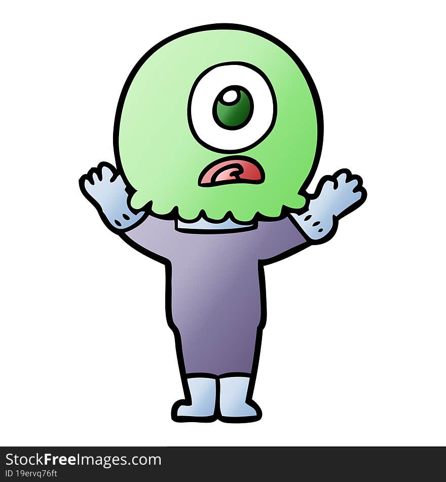 cartoon cyclops alien spaceman. cartoon cyclops alien spaceman