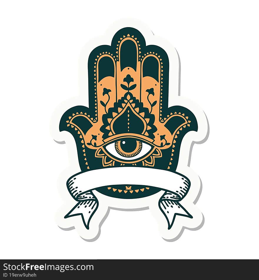 tattoo sticker with banner of a hamza