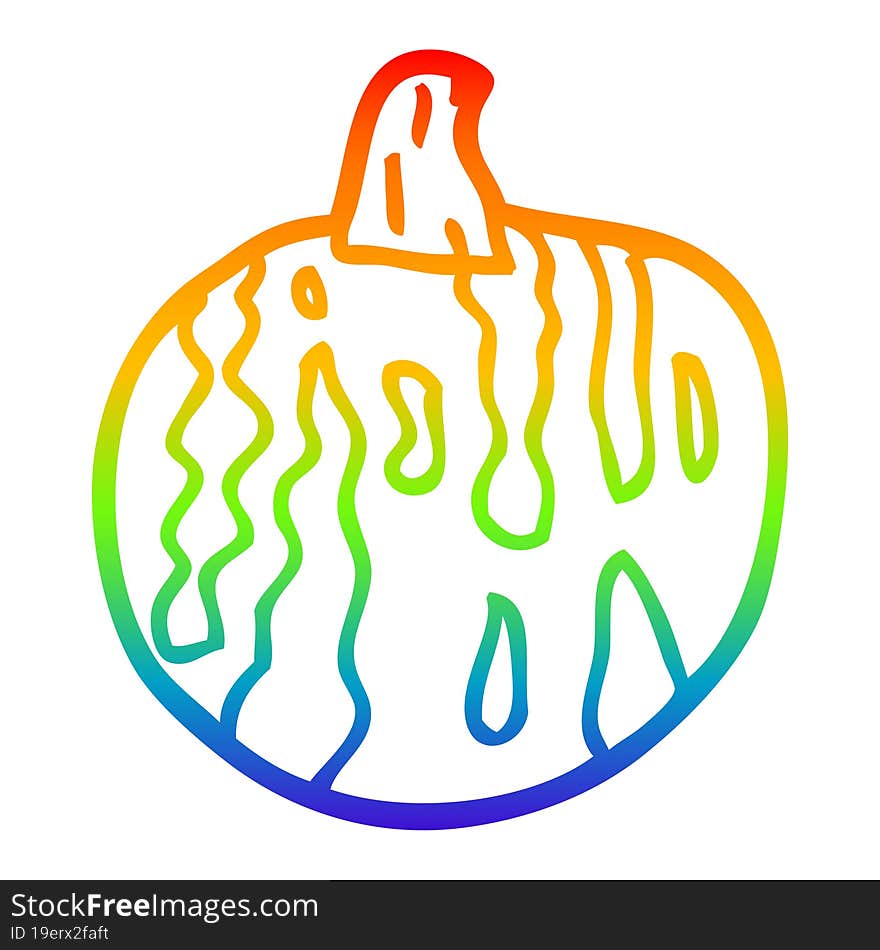 Rainbow Gradient Line Drawing Cartoon Melon