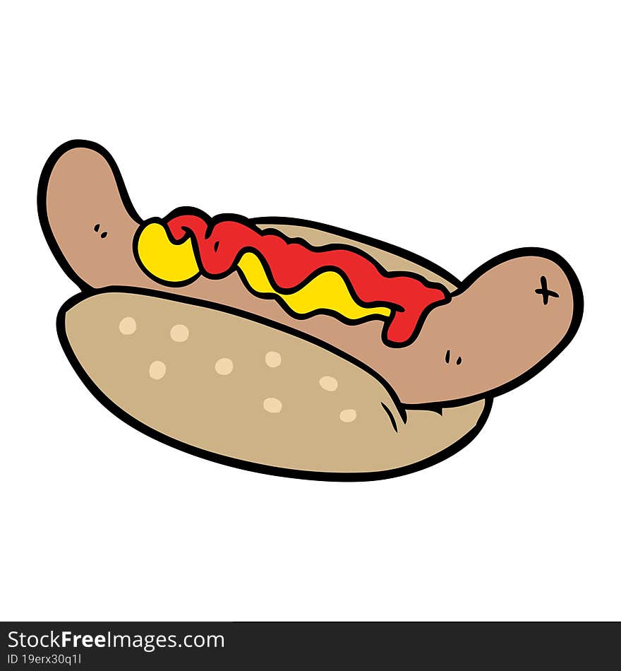 cartoon fresh tasty hot dog. cartoon fresh tasty hot dog