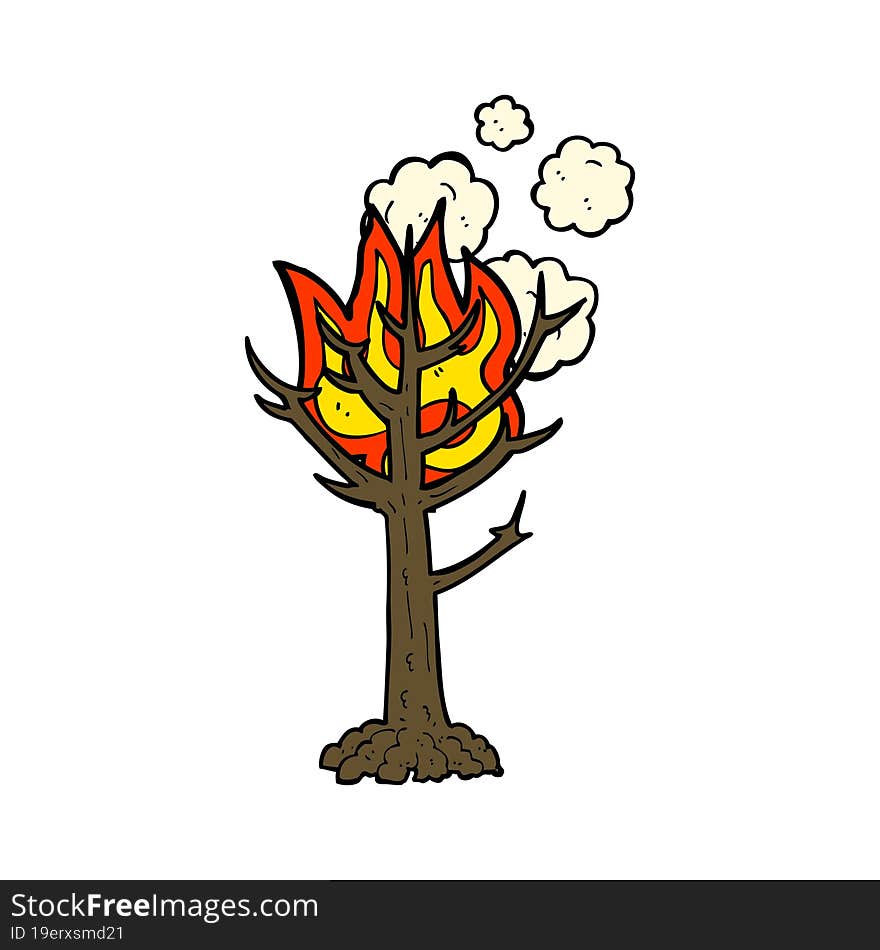 Cartoon Burning Tree