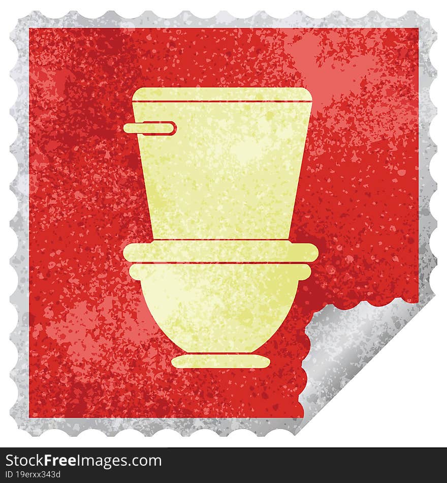 Toilet square peeling sticker