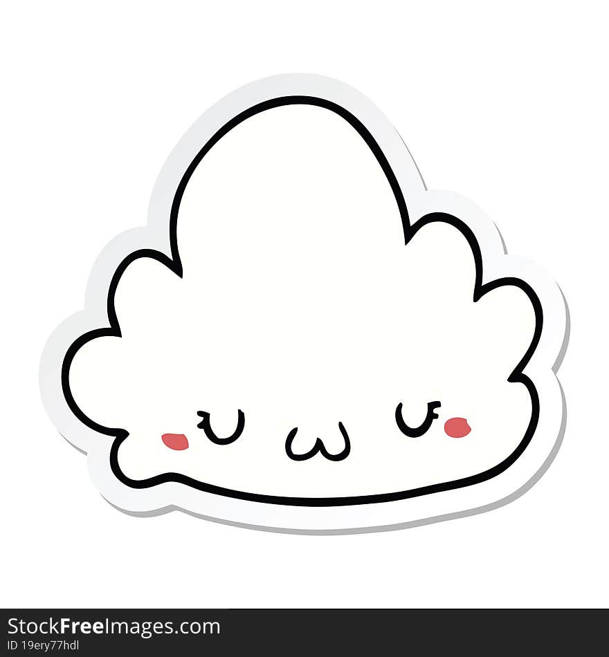 sticker of a cute cartoon cloud