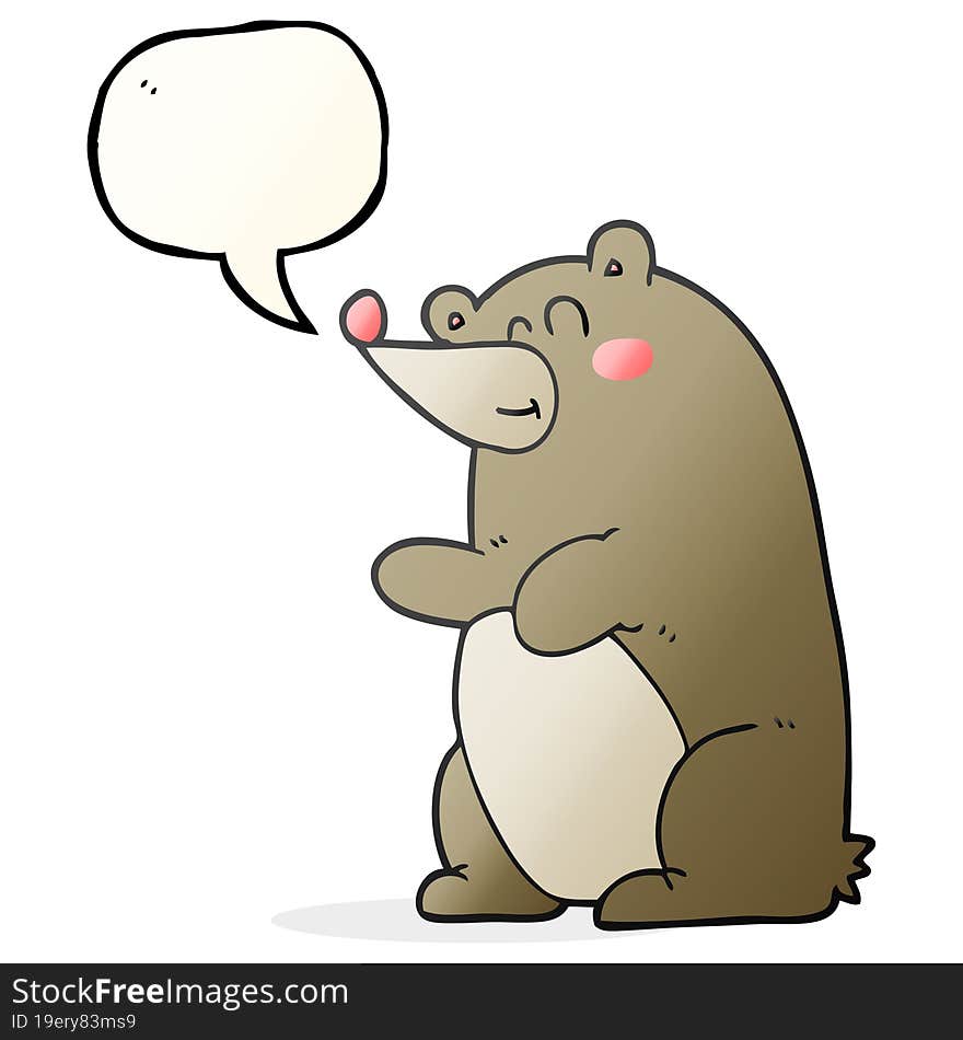 speech bubble cartoon bear