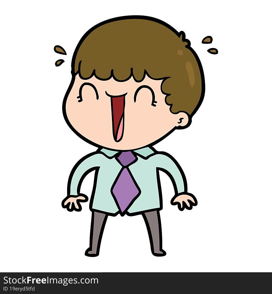 laughing cartoon man in shirt and tie. laughing cartoon man in shirt and tie