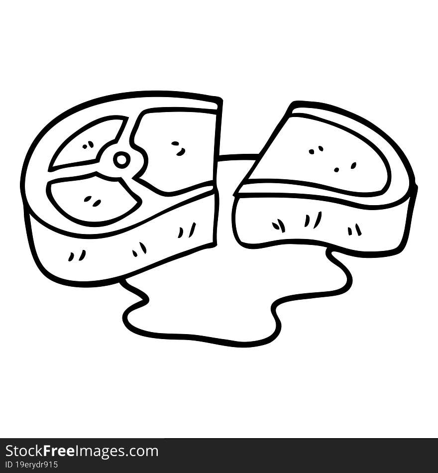 line drawing cartoon well cooked meat