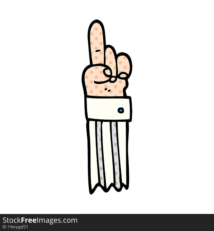 Cartoon Doodle Pointing Hand