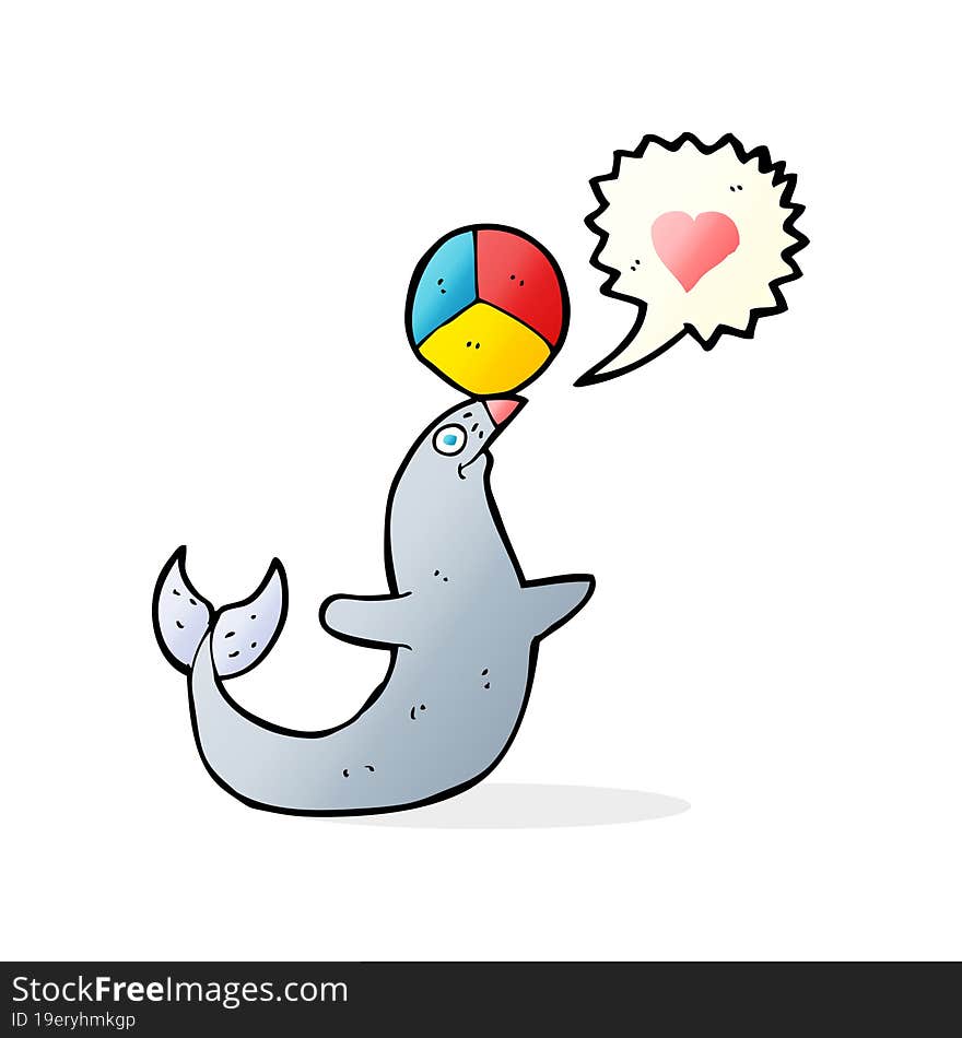 cartoon seal with ball