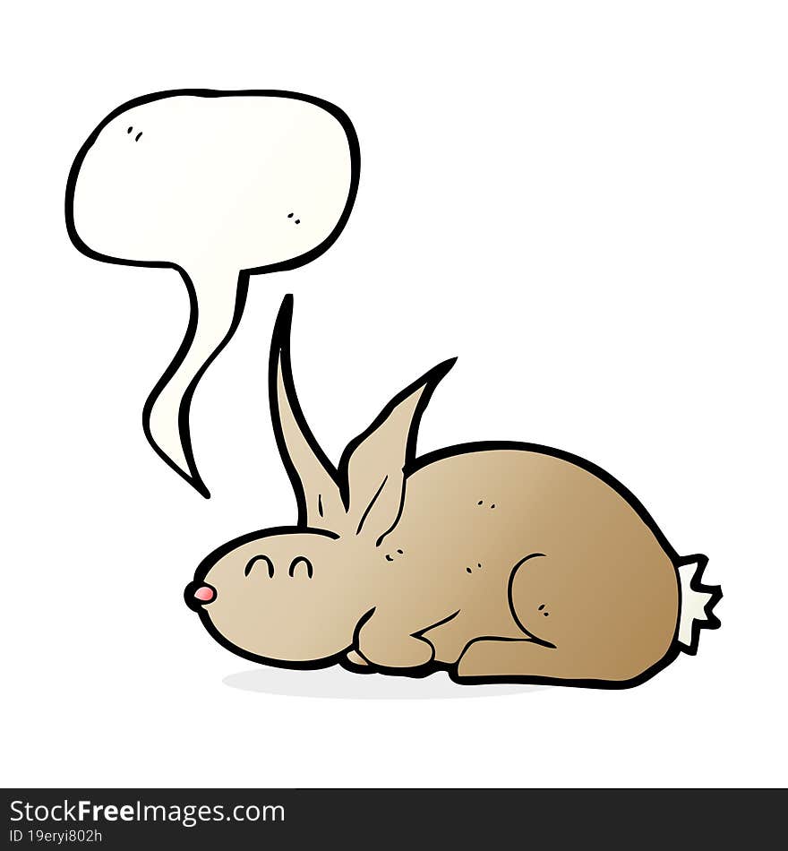 Cartoon Rabbit With Speech Bubble