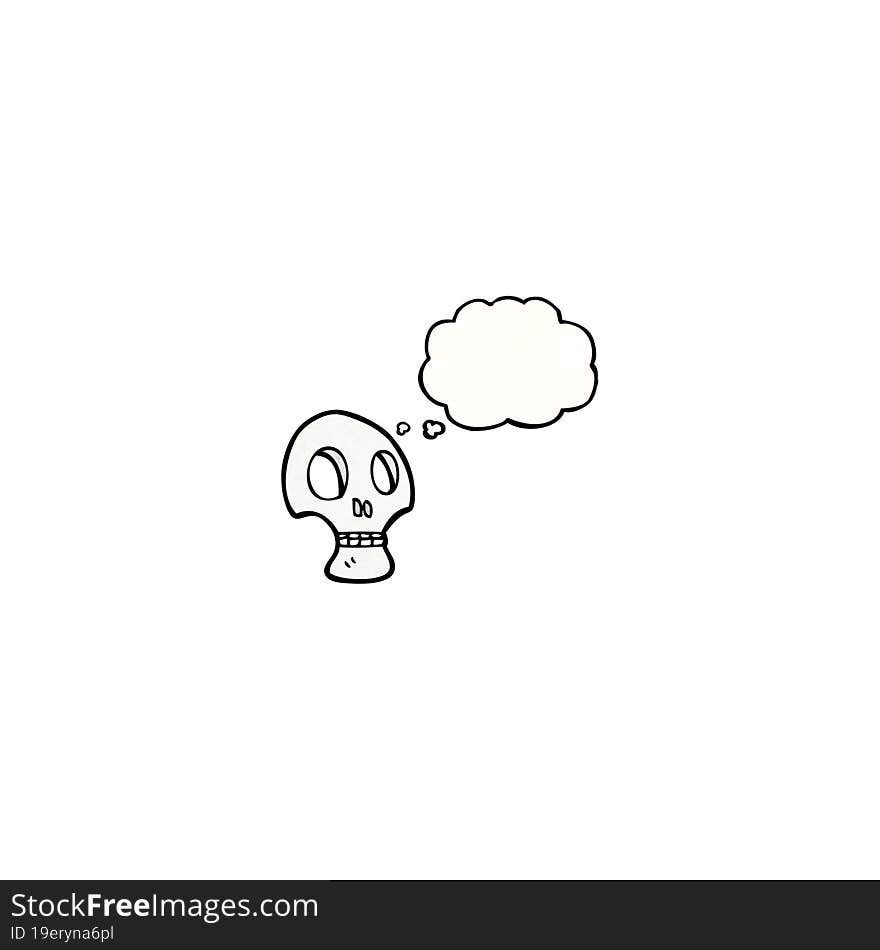 graffiti style skull with thought bubble