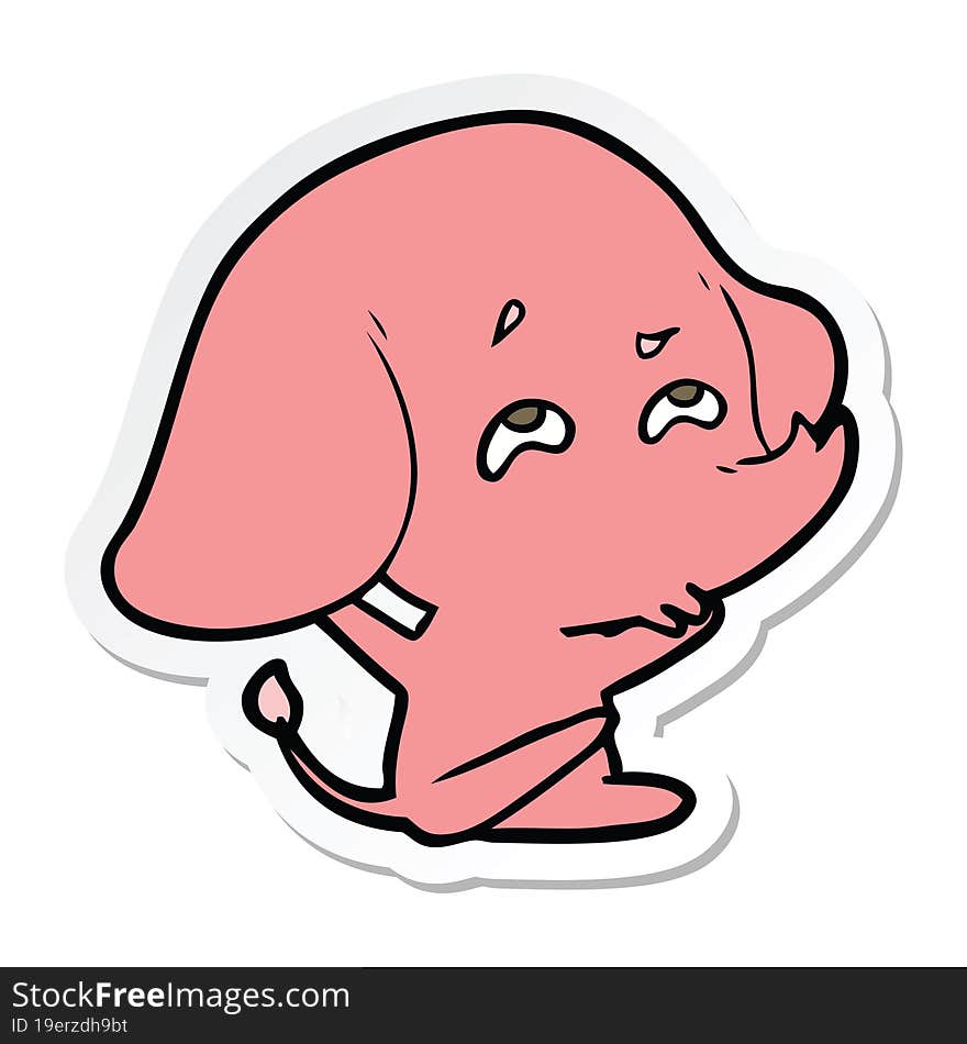 Sticker Of A Cartoon Elephant Remembering