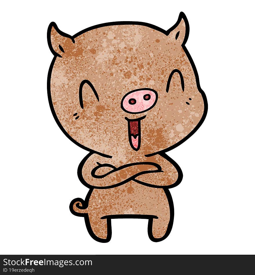 happy cartoon pig. happy cartoon pig