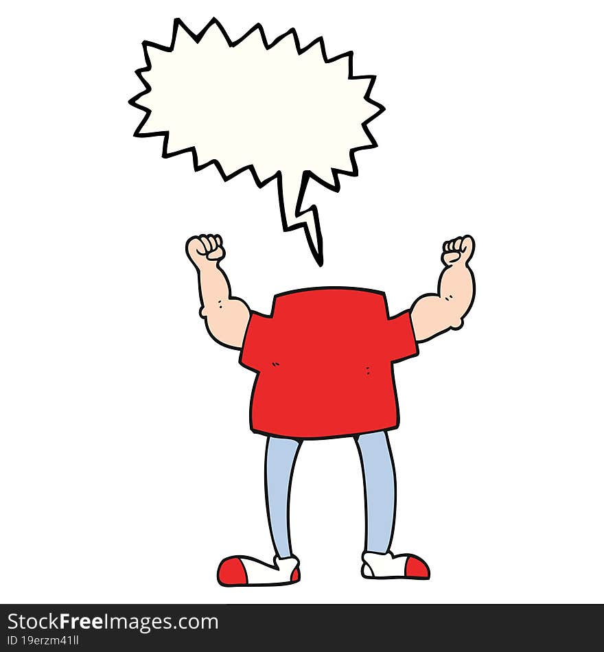 Speech Bubble Cartoon Headless Man