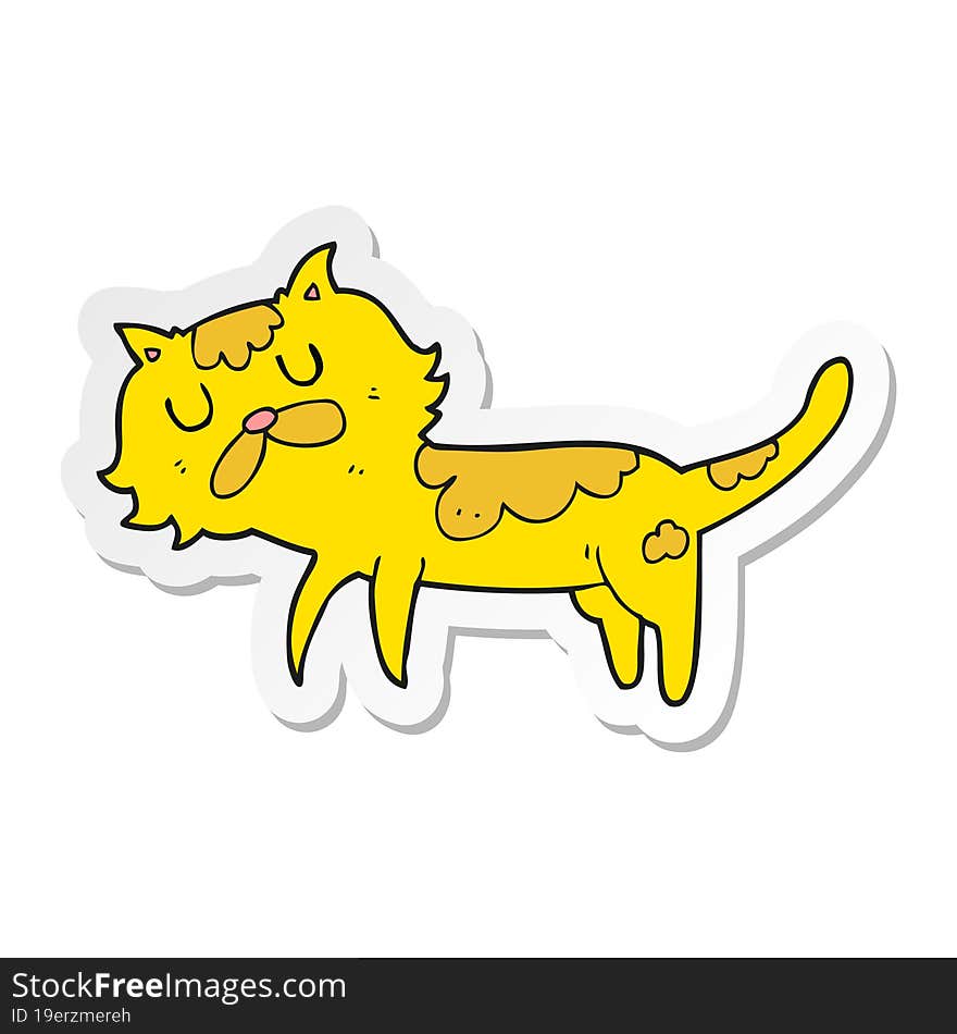 sticker of a cartoon cat