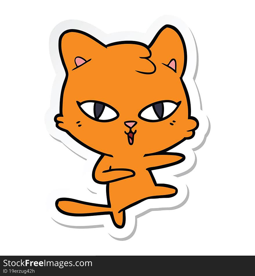 sticker of a cartoon cat