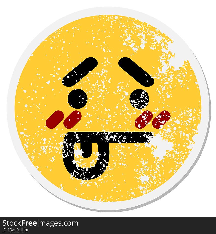 embarrassed face circular sticker