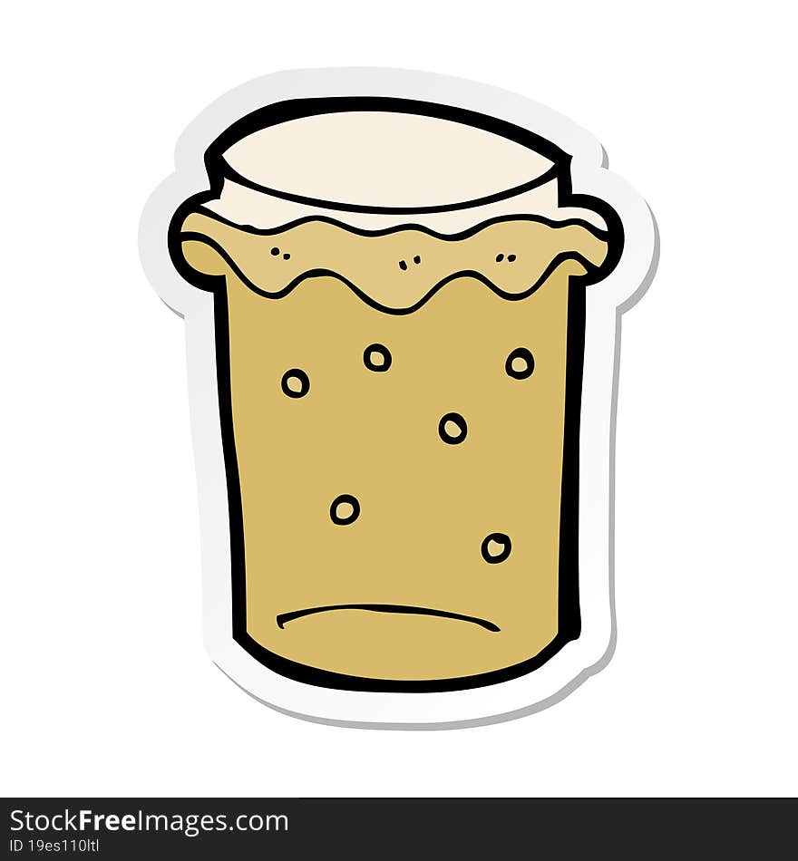 sticker of a cartoon glass of beer