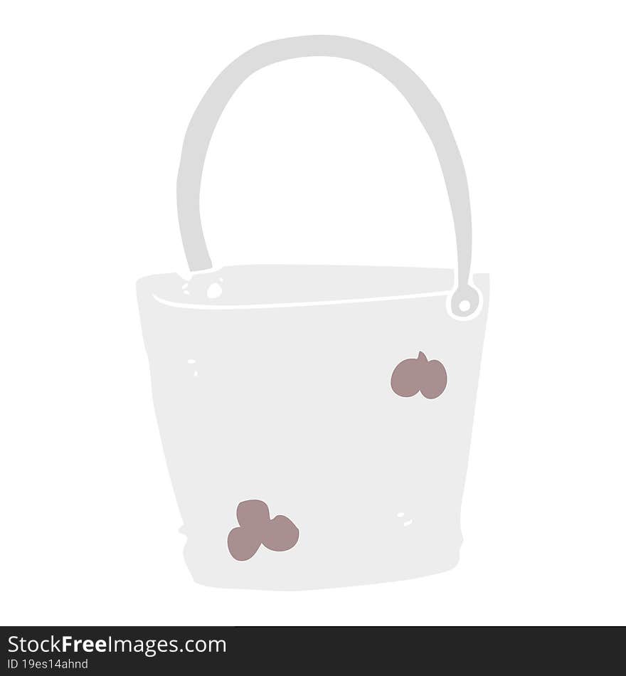 flat color illustration of a cartoon bucket