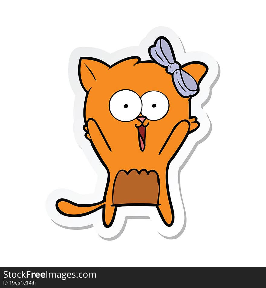 Sticker Of A Cartoon Cat