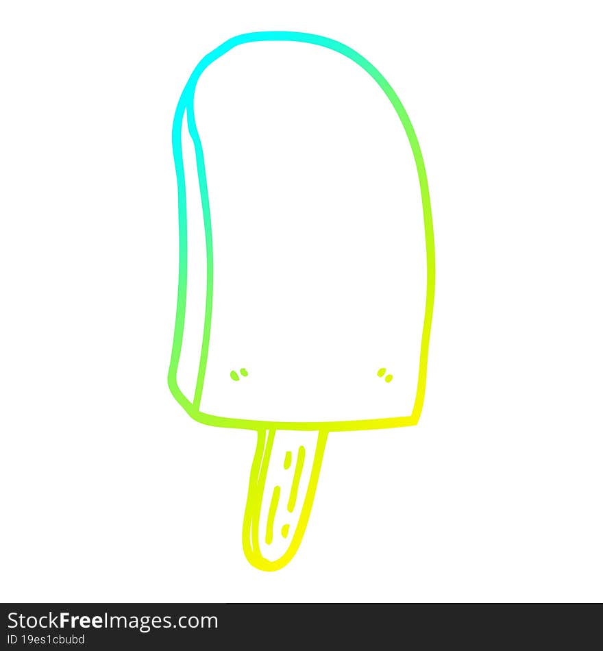 Cold Gradient Line Drawing Cartoon Ice Lolly