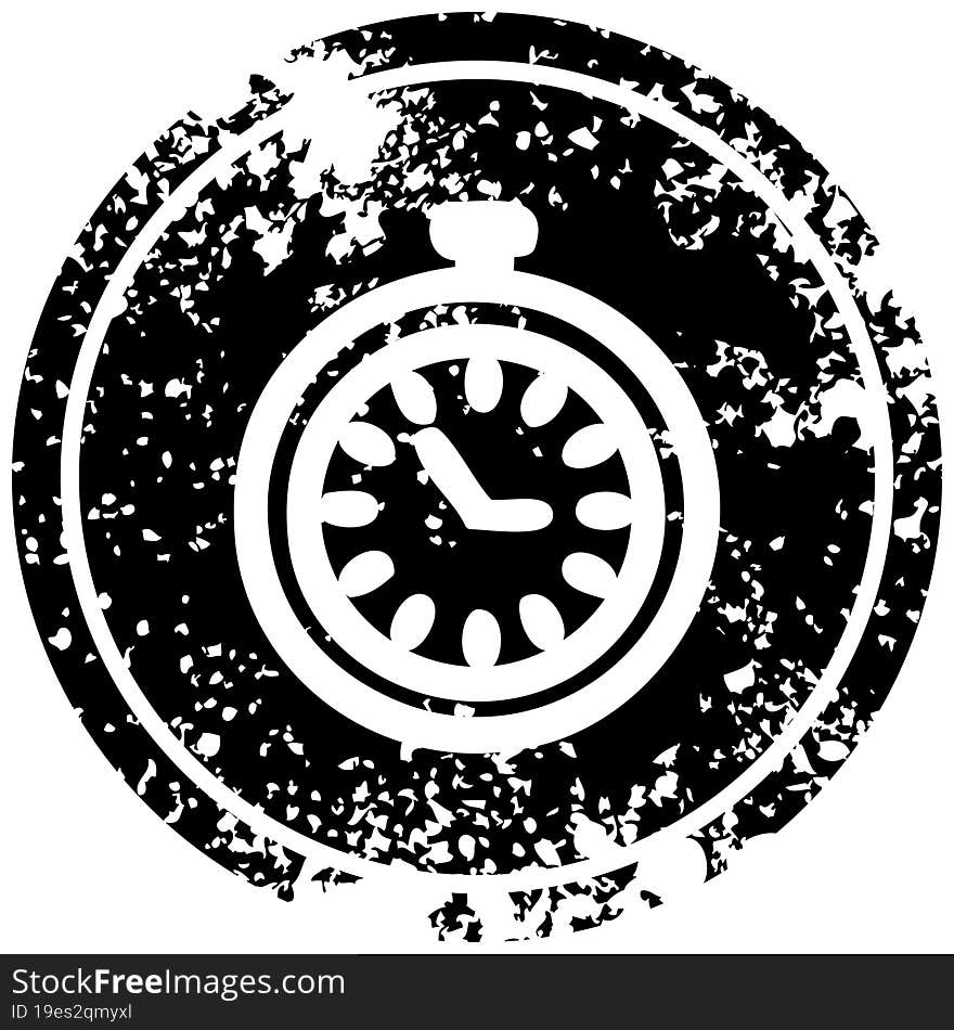 Stop Watch Distressed Icon