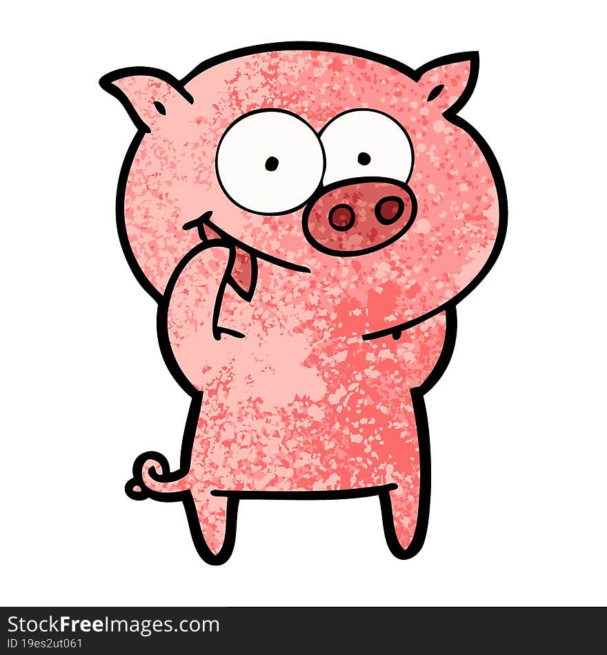 cheerful pig cartoon. cheerful pig cartoon