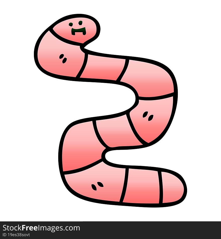 Quirky Gradient Shaded Cartoon Worm