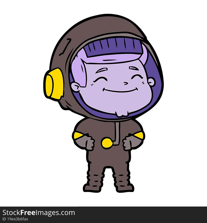 happy cartoon astronaut. happy cartoon astronaut