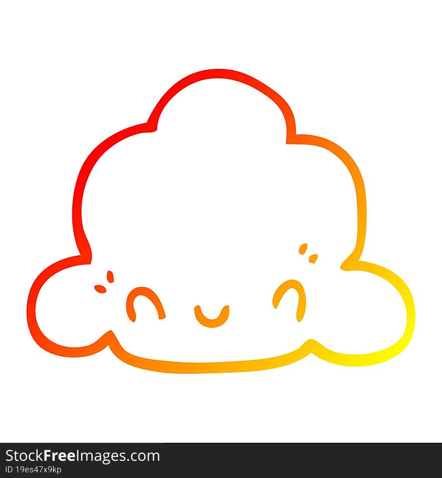 warm gradient line drawing cartoon cloud