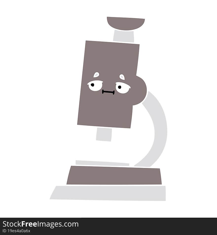 Flat Color Retro Cartoon Microscope