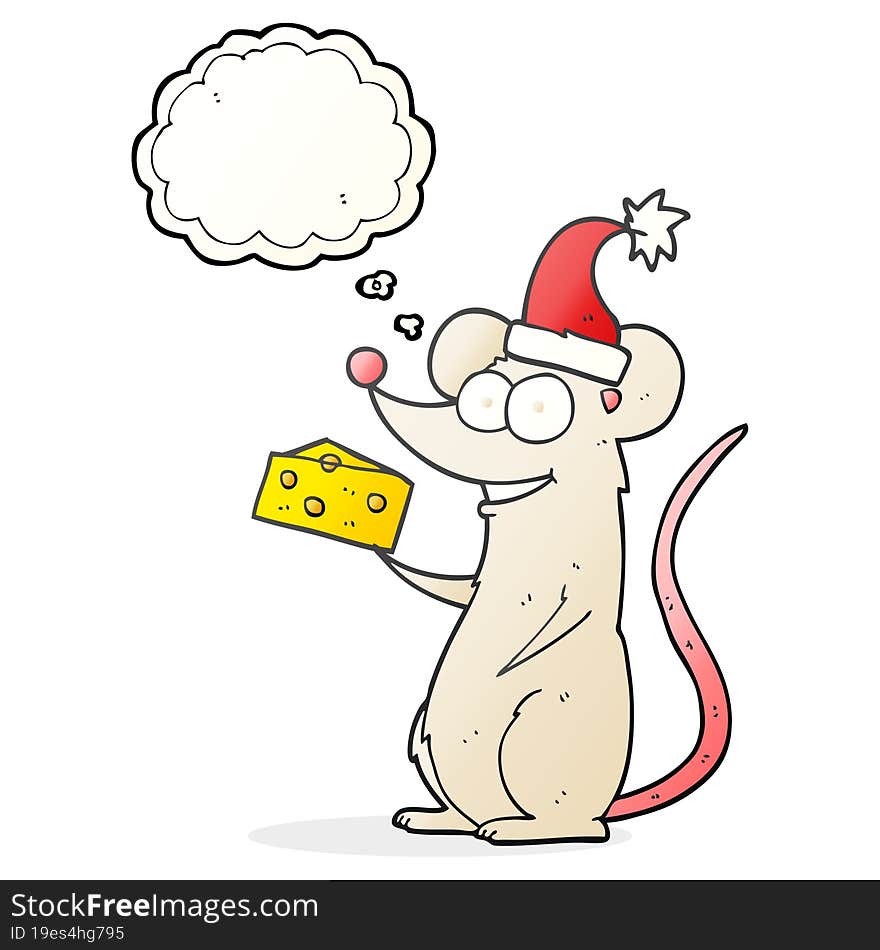 Thought Bubble Cartoon Christmas Mouse