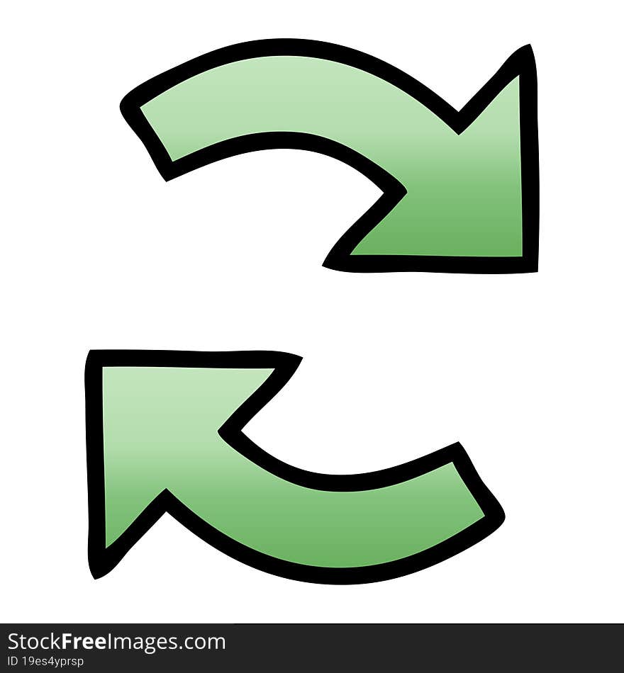 gradient shaded cartoon of a recycling arrows