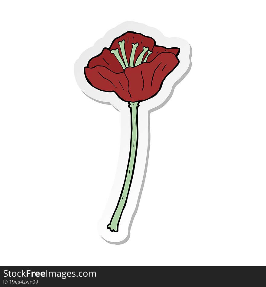 sticker of a cartoon flower