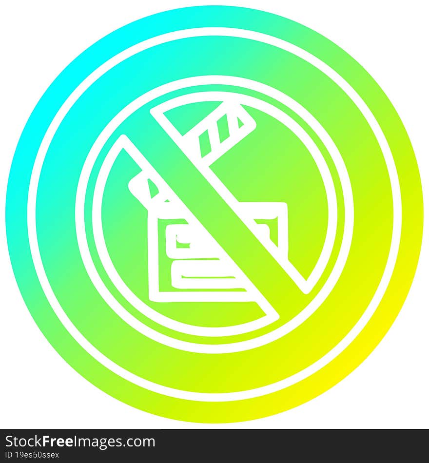 no filming circular in cold gradient spectrum