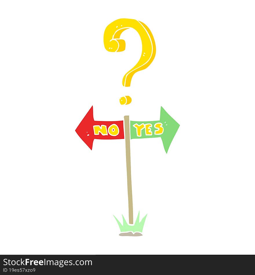 flat color illustration of yes and no sign. flat color illustration of yes and no sign