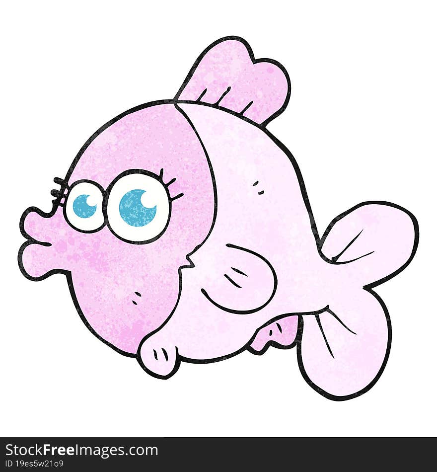 funny freehand textured cartoon fish with big pretty eyes. funny freehand textured cartoon fish with big pretty eyes