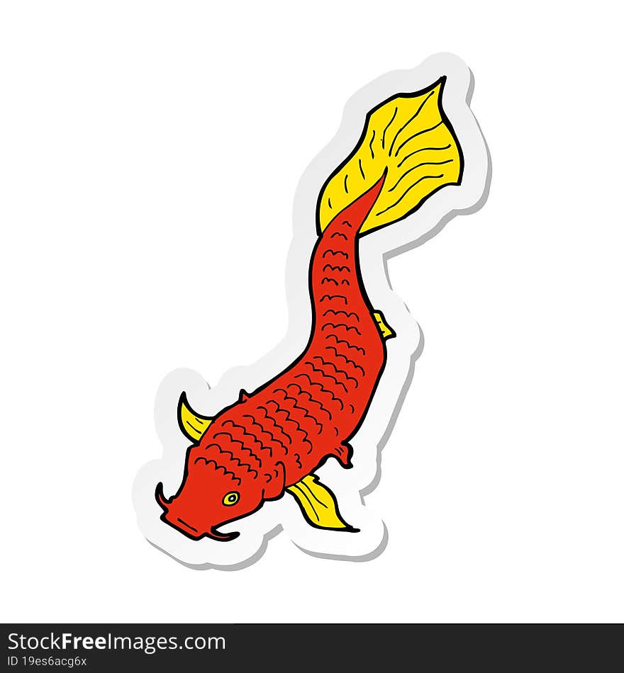 Sticker Of A Cartoon Fish