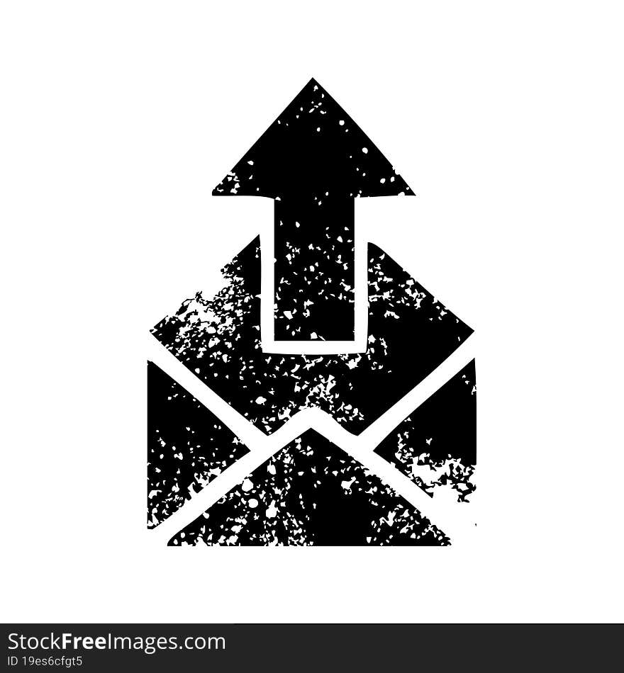 distressed symbol of a email sign. distressed symbol of a email sign