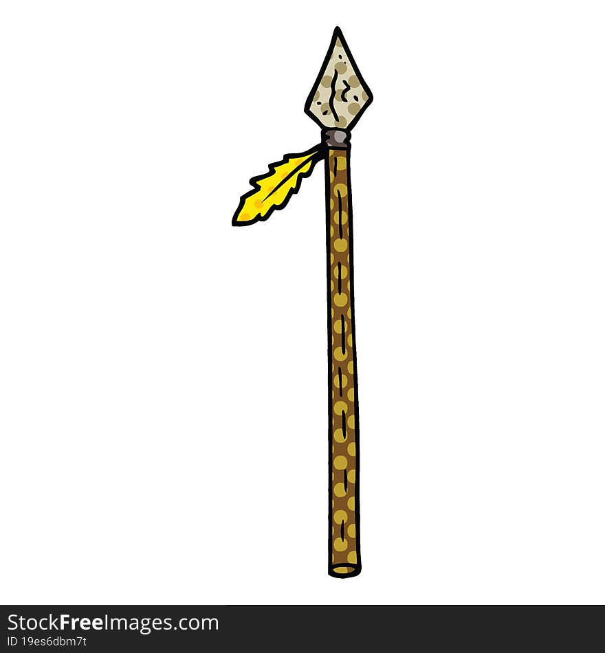 Comic Book Style Cartoon Long Spear