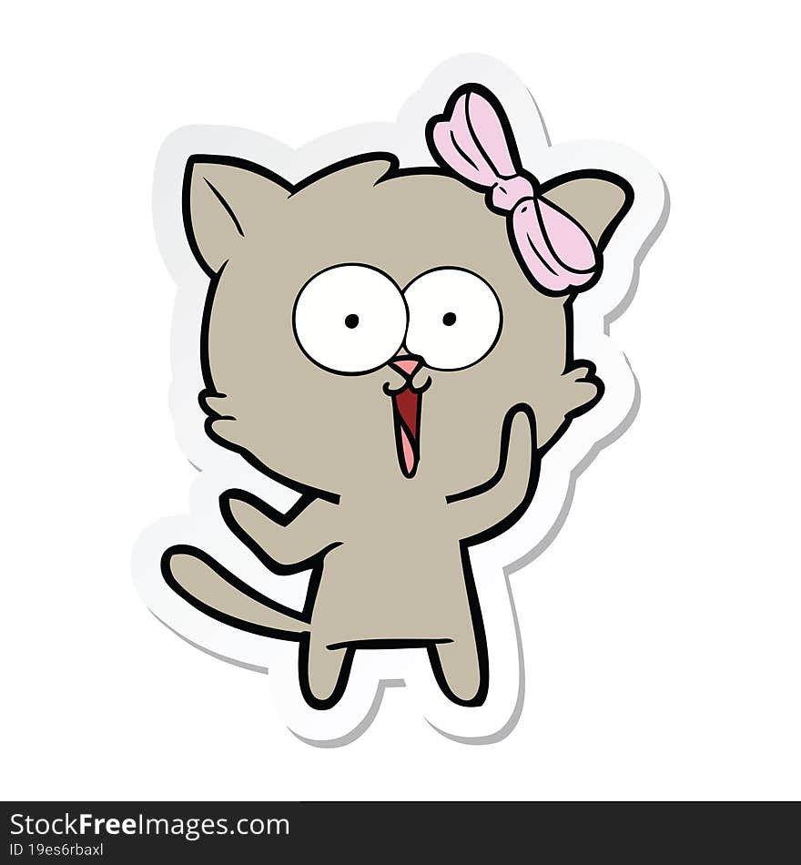 sticker of a cartoon cat