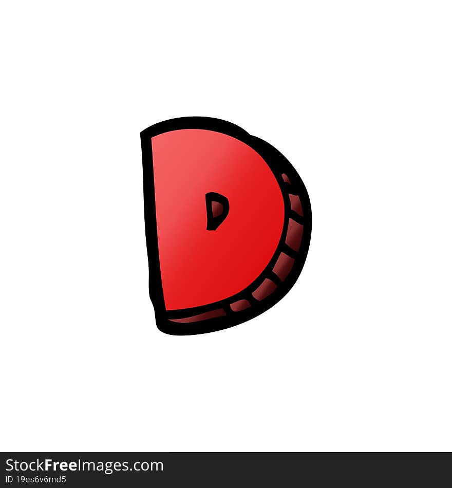 cartoon doodle letter d